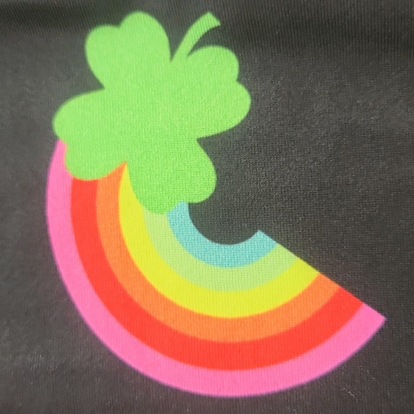 Goldsheep St. Patrick’s Day Raunbow Four Leaf Clover Black Leggings Small - Picture 8 of 9